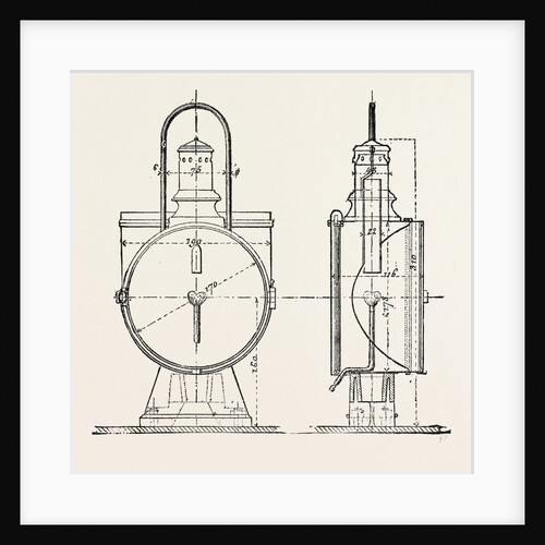 Compressed Oil Gas for Lighting Cars, Steamboats, and Buoys: Locomotive Headlight, 1882 by Anonymous