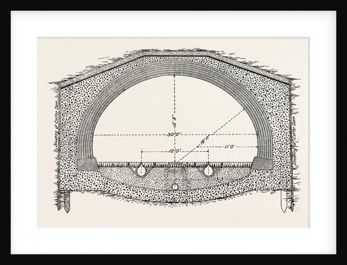Cable Railway Tunnel Under River Near Van Buren Street, Chicago, 1890: Section Under River by Anonymous