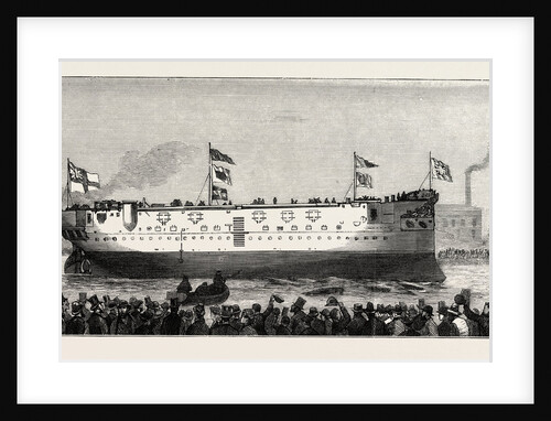 The Launch of H. M. Steam Corvette Comus, the First Steel Vessel of the British Navy by Anonymous