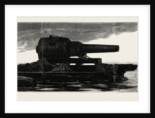 Our Indian Contingent at Malta: Floating a 38 Ton Gun Across the Harbour of Marsa-Muscetta, Anchored for the Night by Anonymous