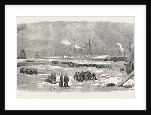 The North Sea Steamer Forcing Her Passage Through the Ice to Cronstadt, Kronstadt, Russia, 1856 by Anonymous