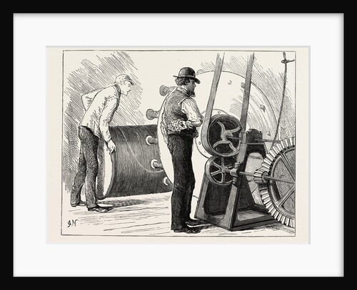 Manufacturing an Electric Telegraph Cable: Coating the Electric Core with Jute, 1873 by Anonymous