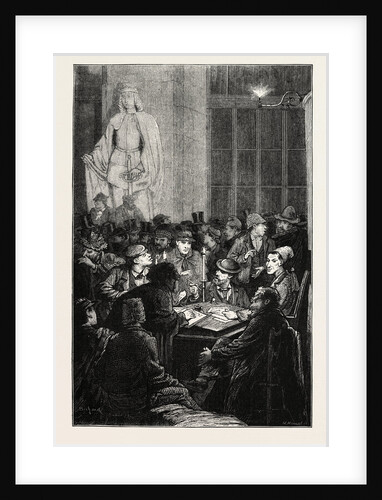 The Carlist Revolt in Spain: Enrolling Volunteers for the Federal Battalion Under the Portico of the Ministry of Finance, Madrid, 1873 by Anonymous