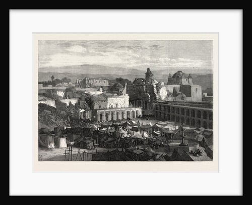 The Earthquake at Arequipa, Peru: The Plaza Mayor and Encampment of the People, 1868 by Anonymous
