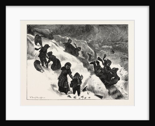 Coasting or Tobogganing at Omaha, 1871 by Anonymous