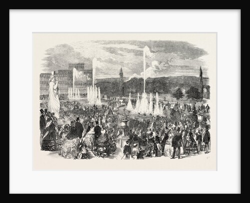 The First Display of the Fountains on the Upper Terrace of the Crystal Palace, London, 1855 by Anonymous