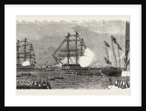 The Arrival of Her Majesty at Portsmouth on the Occasion of the Launch of the Marlborough, UK, 1855 by Anonymous