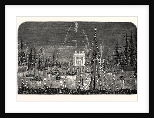 France: Illumination Of The Fleet In The Dockyard, Cherbourg by Anonymous