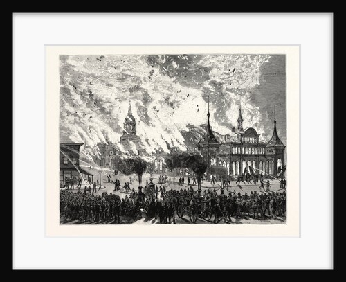 New York: Destruction by Fire of the Manhattan Market Building by Anonymous