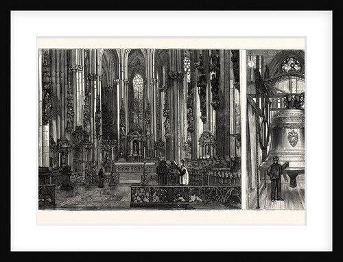 The Completion of the Cologne Cathedral, Germany. Kölner Dom. The Choir and High Altar and the Great Bell by Anonymous