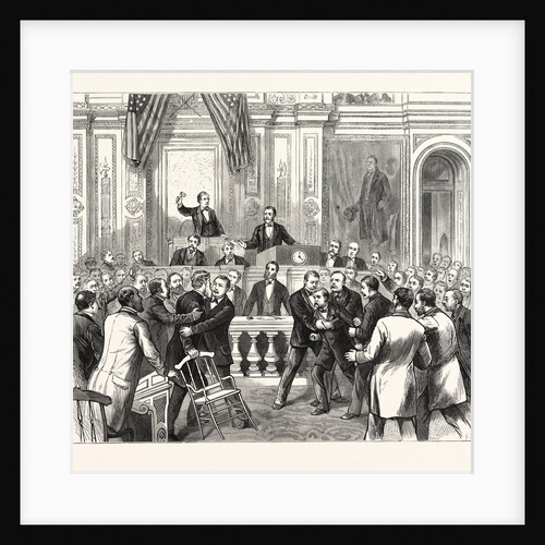 Members of Congress Endeavoring to Prevent a Personal Encounter Between Messrs. Weaver, of Iowa, and Sparks, of Illinois, in the Hall of the Representatives by Anonymous