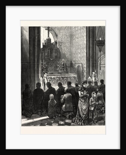 New York: Catholic Worshipers Imploring the Intercession of St. Blaise against Diphtheria and Other Diseases, in St. Alphonsus' Church by Anonymous
