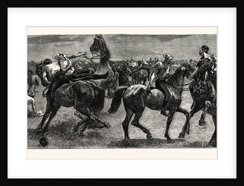 A Wrestling Match on Horseback Between the Dragoon Guards and the Royal Artillery, in the Transvaal by Anonymous