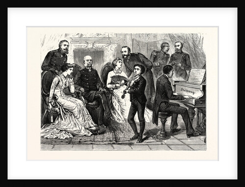 Maurice Dengremont, the Young Violinist, Playing Before the Imperial Family of Germany. Brasilian Violinist, 1867 - 1893 by Anonymous