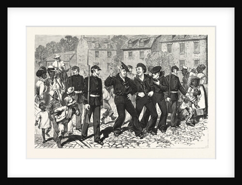 Virginia: After the Naval Review at Hampton Roads, Marines Gathering Delinquent Sailors in the Streets of Norfolk by Anonymous