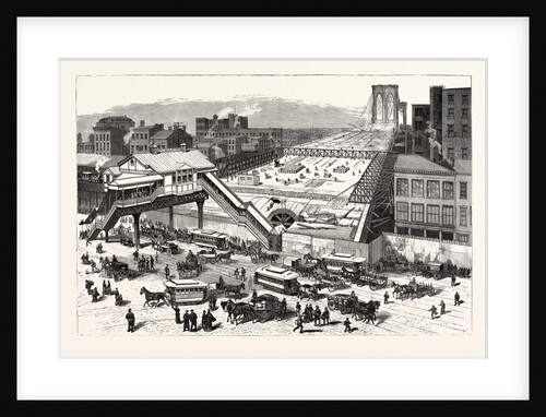 New York: View of the East River Bridge and the Approaches, Taken from the Hall of Records, City Hall Park by Anonymous