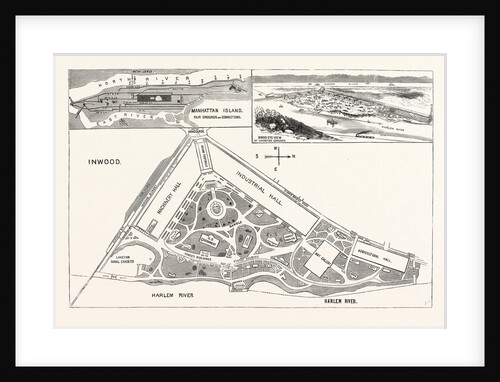 New York: Ground Plan and Elevation of the Buildings. Avenues and Approaches Proposed for the World's Fair at Inwood by Anonymous