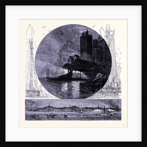 Poughkeepsie and Its Smelting Works by Night by Anonymous