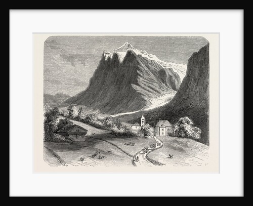 The village of Grindelwald and the glacier, near the Wetterhorn by Anonymous