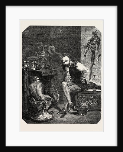 Benvenuto Cellini in his studio, painting byM by Anonymous