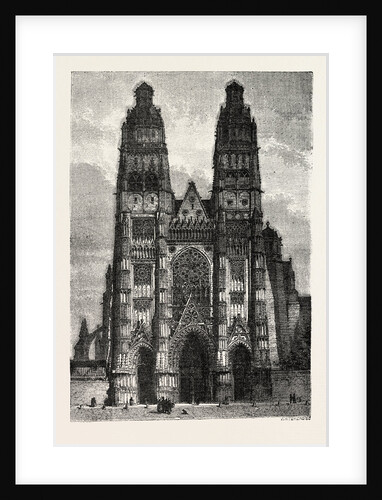 Facade of the metropolitan church of Tours, France by Anonymous
