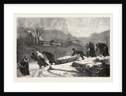 A funeral in the Vosges, painting by M by Anonymous