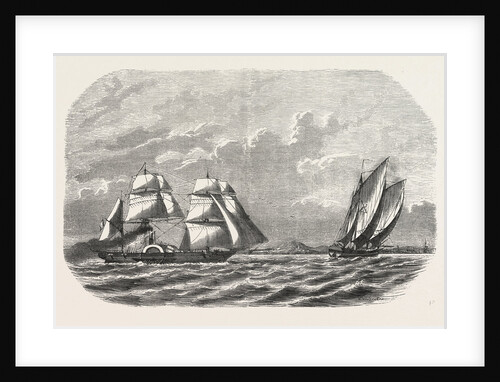 Hunting and taking the Menschikoff the Russian vessel, by the steam sloop Cocyle in the White Sea near Archangel, Russia by Anonymous