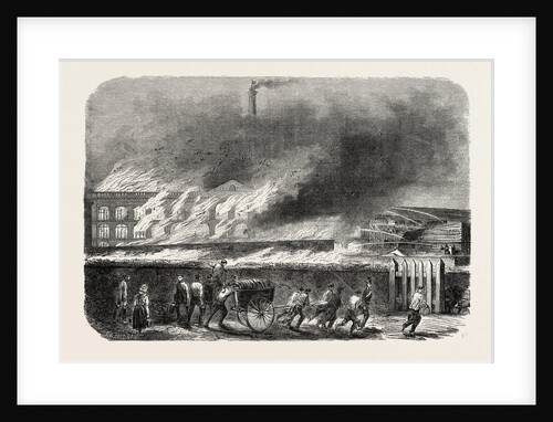 Spinning Wool and Silk Factory in Flames, Elbeuf, France. Seine-Maritime, Haute-Normandie by Anonymous