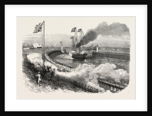 Entrance of the Queen of England in the Port of Boulogne, on Board the Yacht Victoria and Albert, France. Queen Victoria by Anonymous