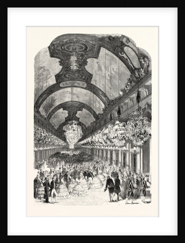 Entrance of Ll. Mm. Royals and Imperials in the Hall of Mirrors of the Palace of Versailles, August 25, 1855, France by Anonymous