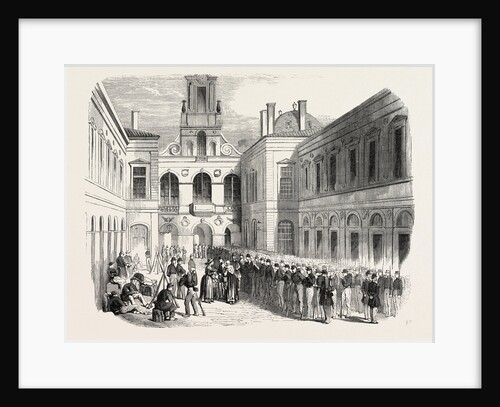 Inspection, in the Courtyard of the Townhall of Lyon, the Young Soldiers Sent to Crimea. 1855. France by Anonymous