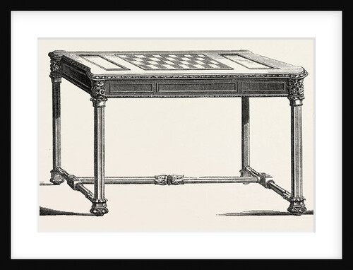 Table and Main Parts of a Chess Game, Executed in Ebony, Bronze, Gold and Silver by Anonymous