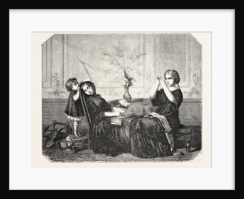 Salon of 1855. French School. Orphans, Engraving by Anonymous