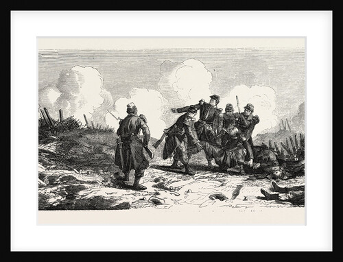 The Lieutenant Poussin, Killed in the Attack on the Central Bastion, While Removing His Injured Captain by Anonymous