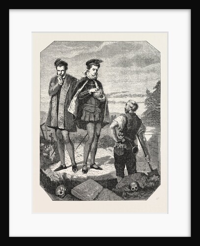 Salon of 1855. French School. Hamlet, Engraving 1855 by Anonymous