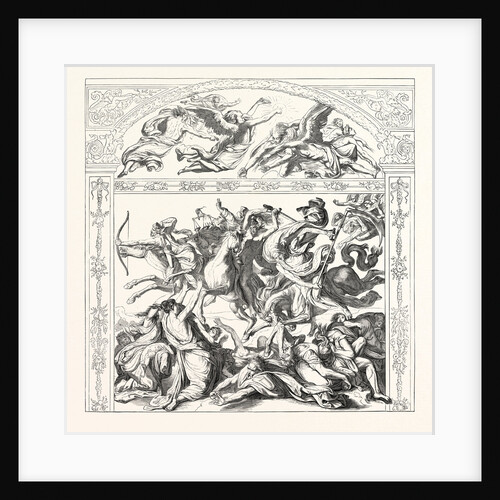 Salon of 1855. Prussian School. The Seven Angels and the Four Horsemen of the Apocalypse, Engraving by Anonymous