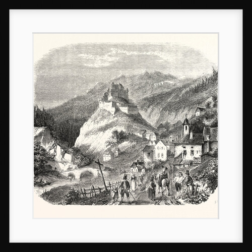 Castle Queyras, View from the Road of Abries, 1855. (Hautes-Alpes), France by Anonymous
