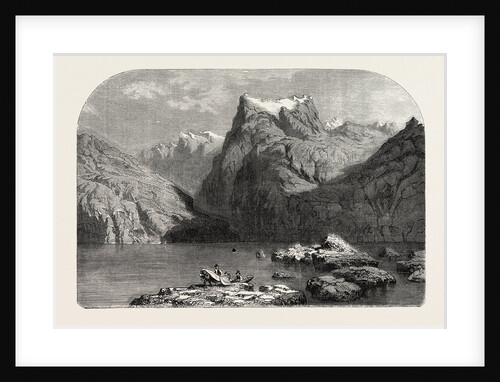Swiss School. Lake Lucerne, Engraving 1855 by Anonymous