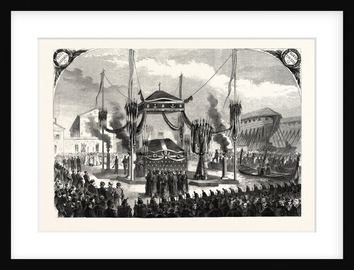 Receiving Remains of Admiral Bruat on the Port of Toulon, France, 1855 by Anonymous