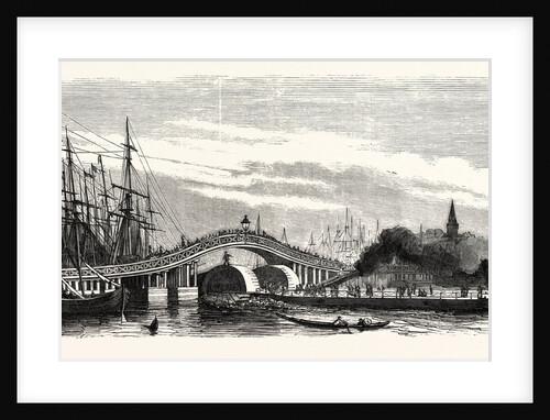 Passage of the Steamer Le Cygne Under the Galata Bridge in Constantinople (Istanbul), 1855 by Anonymous