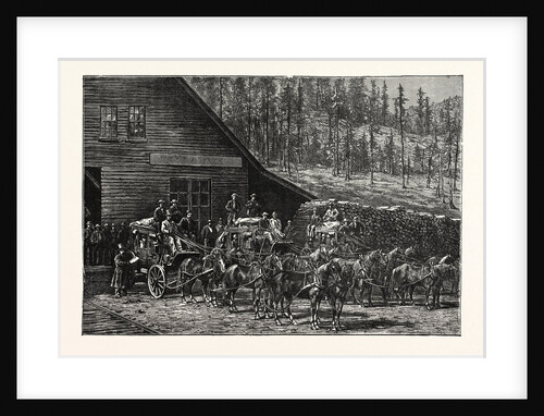 Stage Coach Starting from a Railway Station in Western America by Anonymous