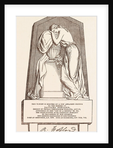 Tablet to the Memory of Barbara Hofland by Anonymous