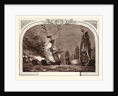 Battle Off Cabarela Point, (Admiral Sir J. Saumarez), July 12th, 1801. Destruction of the Rea Carlos and San Hermenegildo. James Saumarez, 1st Baron De Saumarez (1757 1836), Admiral of the Royal Navy. by Anonymous