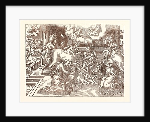 The Nativity, from a Scarce Print by Anonymous