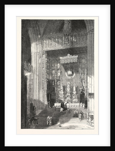 The Grand Altar of the Cathedral of Seville, Spain by Anonymous