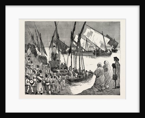 Departure of the Mudir's Troops from Dongola for Ambukol from a Sketch by Mr. F. Villiers, Our Special Artist with the Nile Expedition by Anonymous