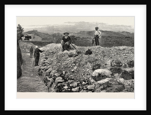 Mass of Quartz Excavated from No. 5 Tunnel in the Elizabeth Lode, Miners Quarters in the Distance, Gold Mining in Wynaad, India by Anonymous