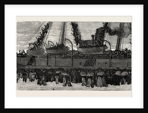 Departure of the Troop Ship Deccan from Portsmouth, the Camel Corps for the Nile Expedition by Anonymous