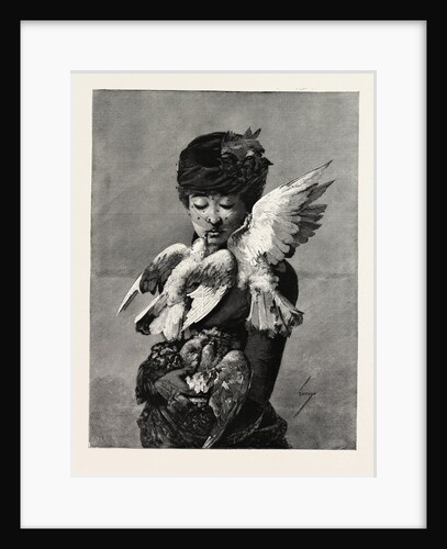 Lady and Pigeons by Anonymous