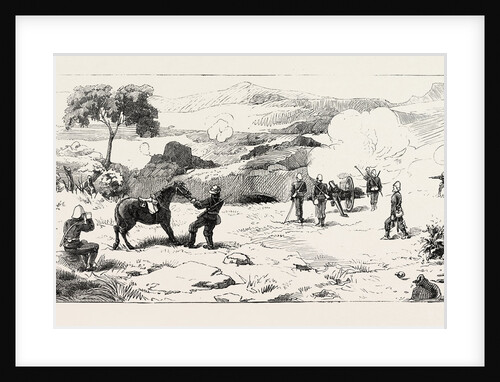 Shelling Zulu Kraals, Upoko River, the Zulu War by Anonymous